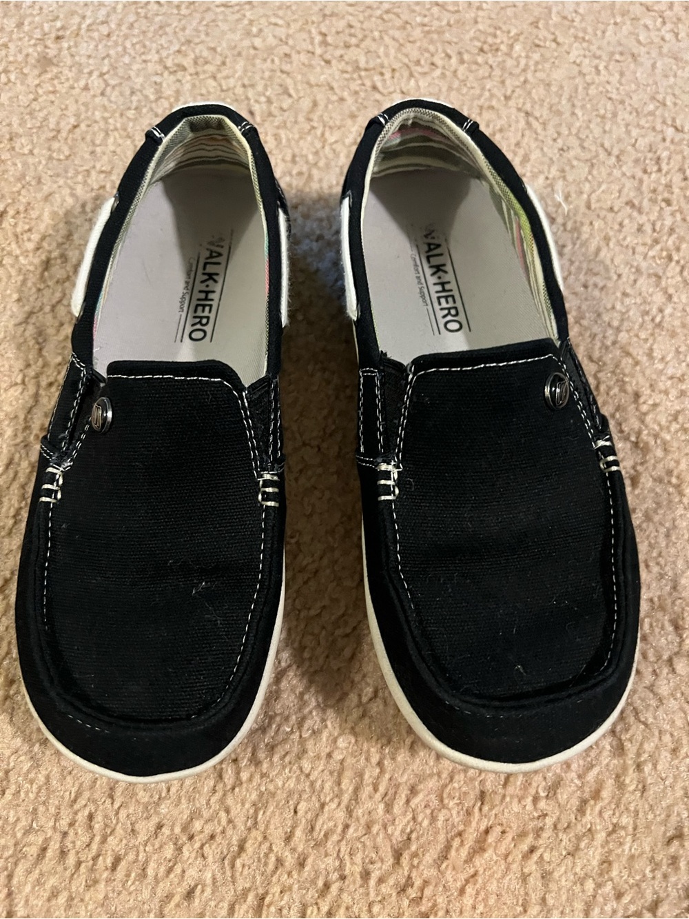 Women's Black Slip-On Canvas Loafers